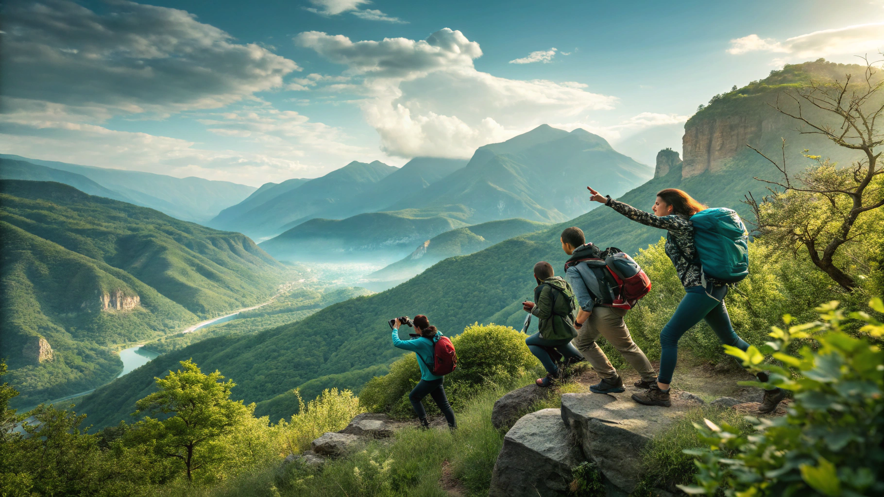 Local Expert Caucasus guide assisting travelers on an alpine mountain road