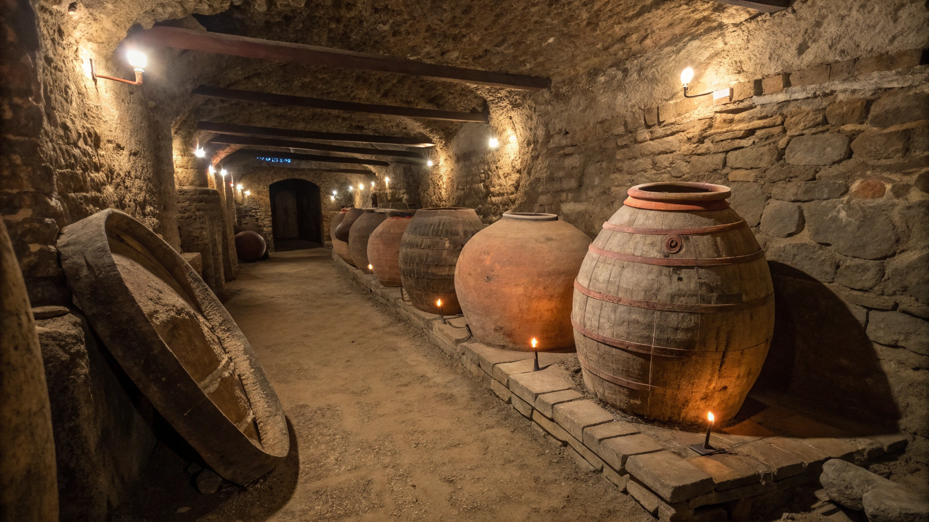 Unsealing an ancient subterranean qvevri wine amphora in Kakheti